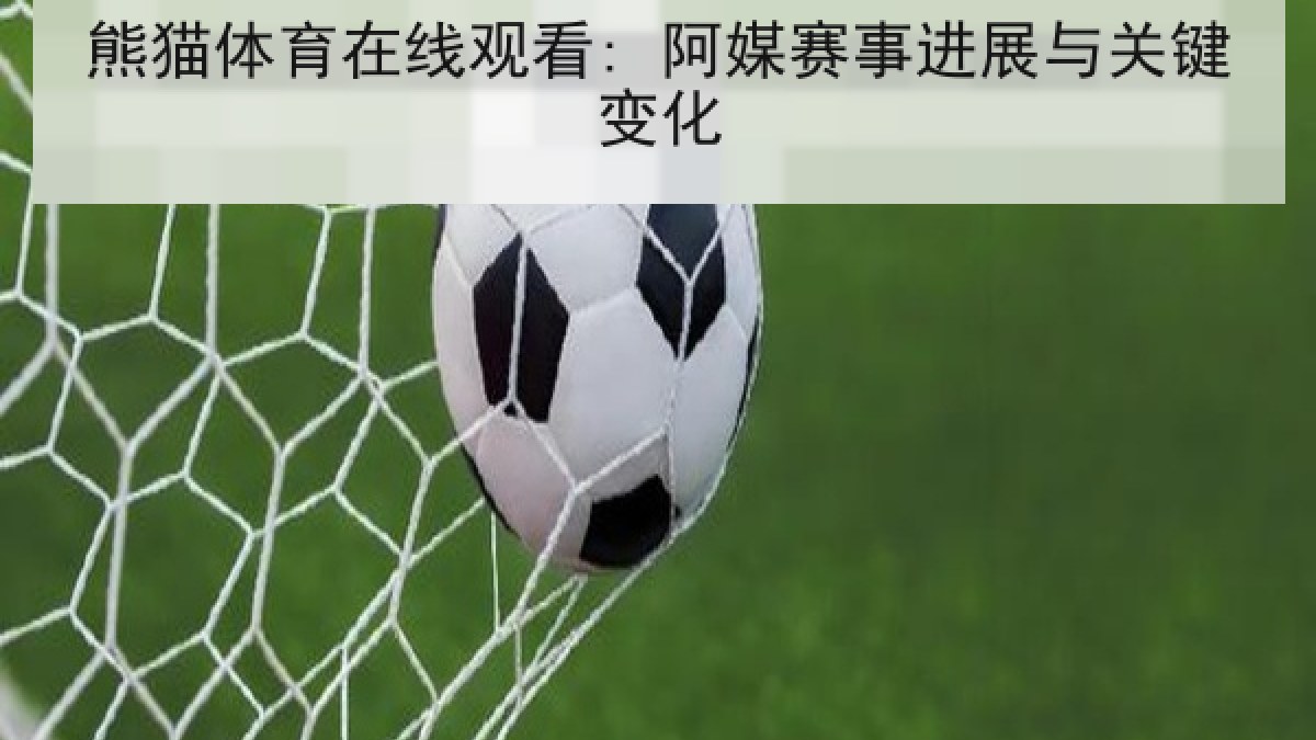 熊猫体育在线观看: 阿媒赛事进展与关键变化